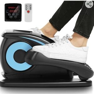 Portable Under Desk Elliptical Trainer - Black and Blue